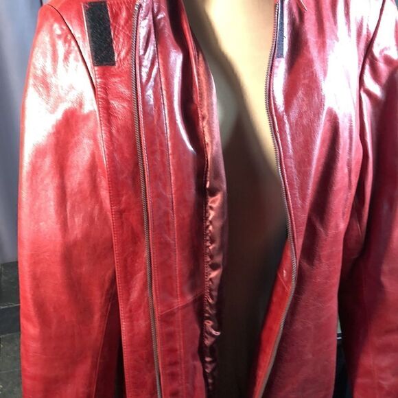 Women's Soft LeatherJacket AnAum Collections by A-1 Global Full Zip size XXL Red - Picture 2 of 11